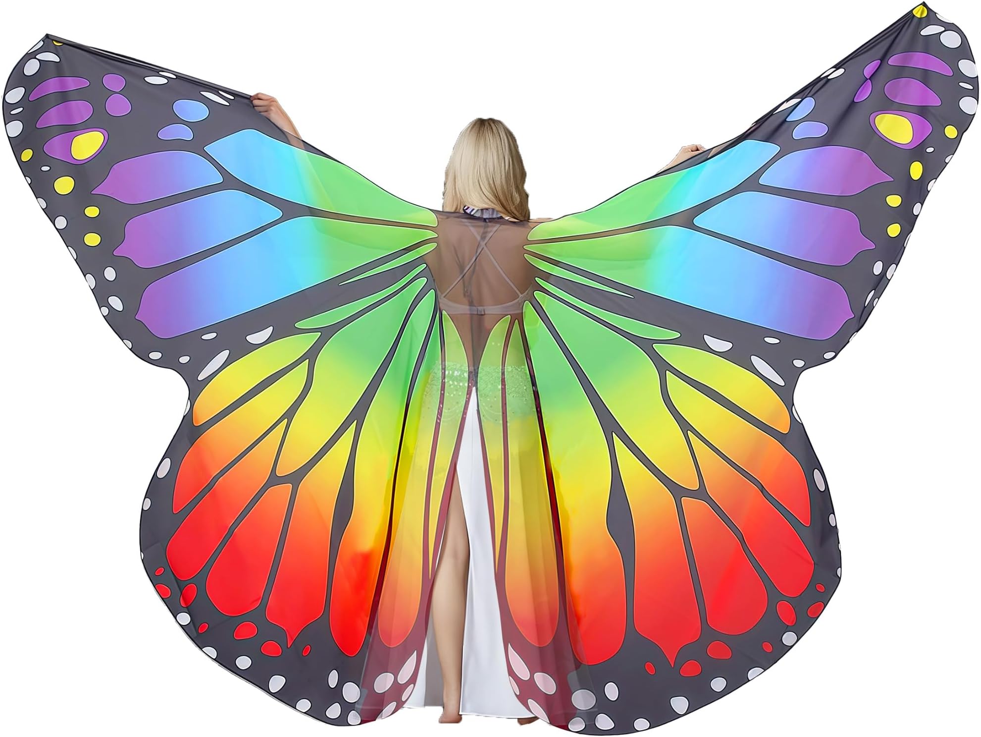 Belly Dance Wings Halloween Christmas Party Colorful Butterfly Wings Performance Costumes