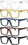 Eyekepper 5-pack Oversized Reading Glasses Women Men Square Large Frame Readers +1.75