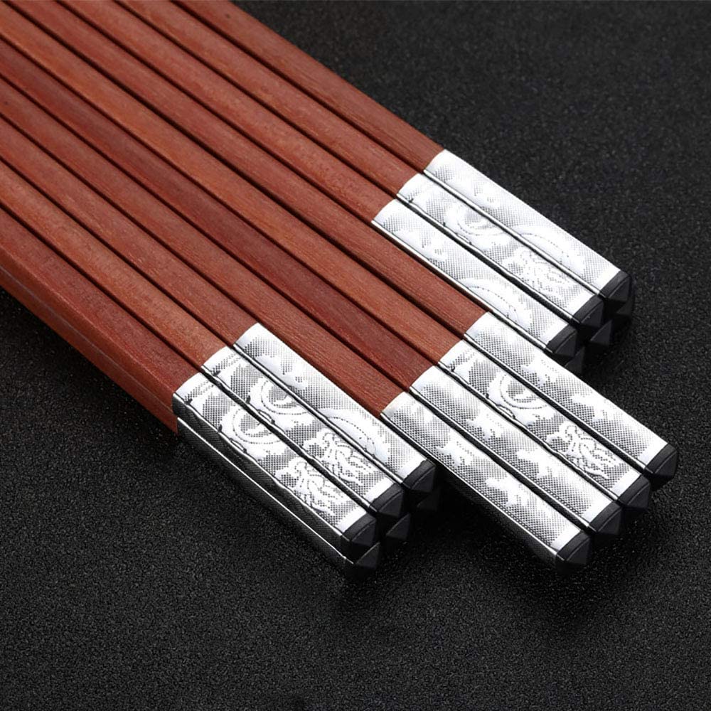 10 Paia di Bacchette di Legno riutilizzabili, Bacchette di Legno Cinesi, Giapponesi e Coreane per Sushi, Noodles Come Ramen, Udon, soba, pho, Lavabili in lavastoviglie, 2