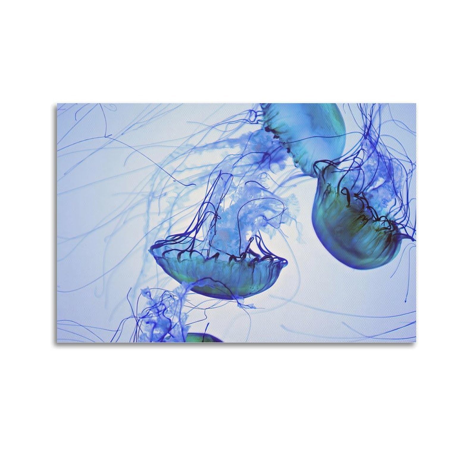 MJZLQN Marine Animal Poster A Group of Jellyfish Floating on The Seabed Poster Decorative Painting Canvas Wall Posters And Art Picture Print Modern Family Bedroom Decor Posters 24x36inch(60x90cm)