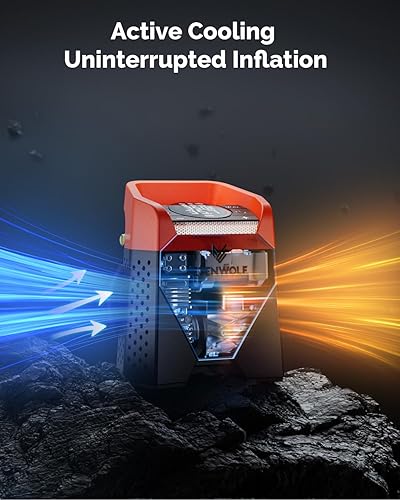 Miniatura 5 de ETENWOLF Zephyr S5 Heavy-Duty Tire Inflator Portable Air Compressor, 160PSI &15600mAh Cordless Air Pump with LED Light for Car Tires, Bike,