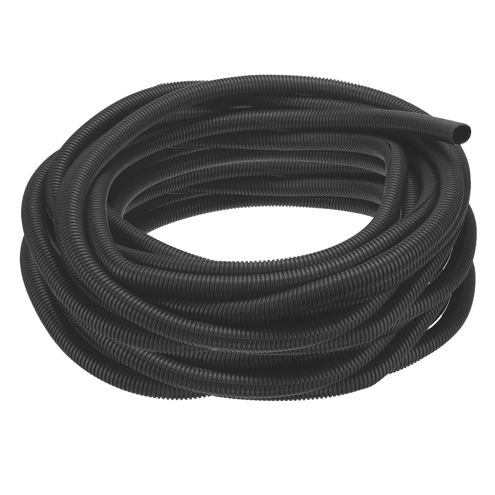 sourcing map Split Wire Loom Tubing 5/8"(17mm) ID 100FT(30m) Wire Loom Tubing Heat & Cold Resistant -40F to 257F Plastic Flexible Conduit Cord Protector for Electrical Wires Cable, Black