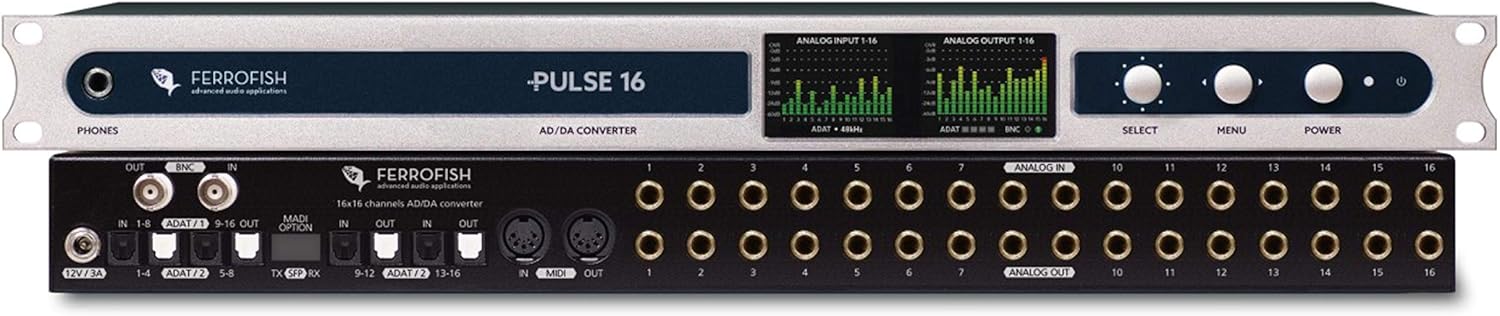 Ferrofish 32 in/ 32 out AD/Da Converter with Dante, Coaxial & Multi Mode Madi & Adat