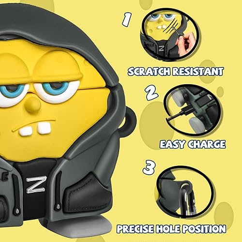 Miniatura 5 de Estuche lindo para AirPods Pro 3 (2025) Divertido con personajes de anime kawaii de dibujos animados 3D geniales Funda de silicona compatible con