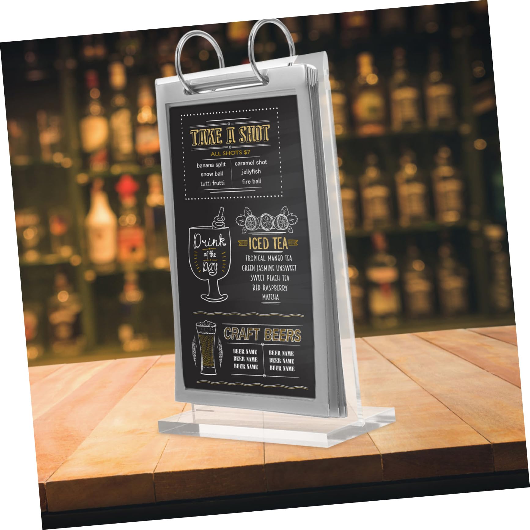 Operitacx 3piezas Soporte De Menú De Transparente Con Base Exhibidor De Carteles Vertical Restaurantes y Eventos Holder De Señal Para Mesas y Mostradores