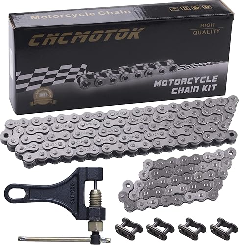 CNCMOTOK 420 cadena de eje de gato 42 eslabones  cadena de rodillo estándar 90 eslabones  disyuntor de cadena apto para Coleman BT200X CT200U Trail