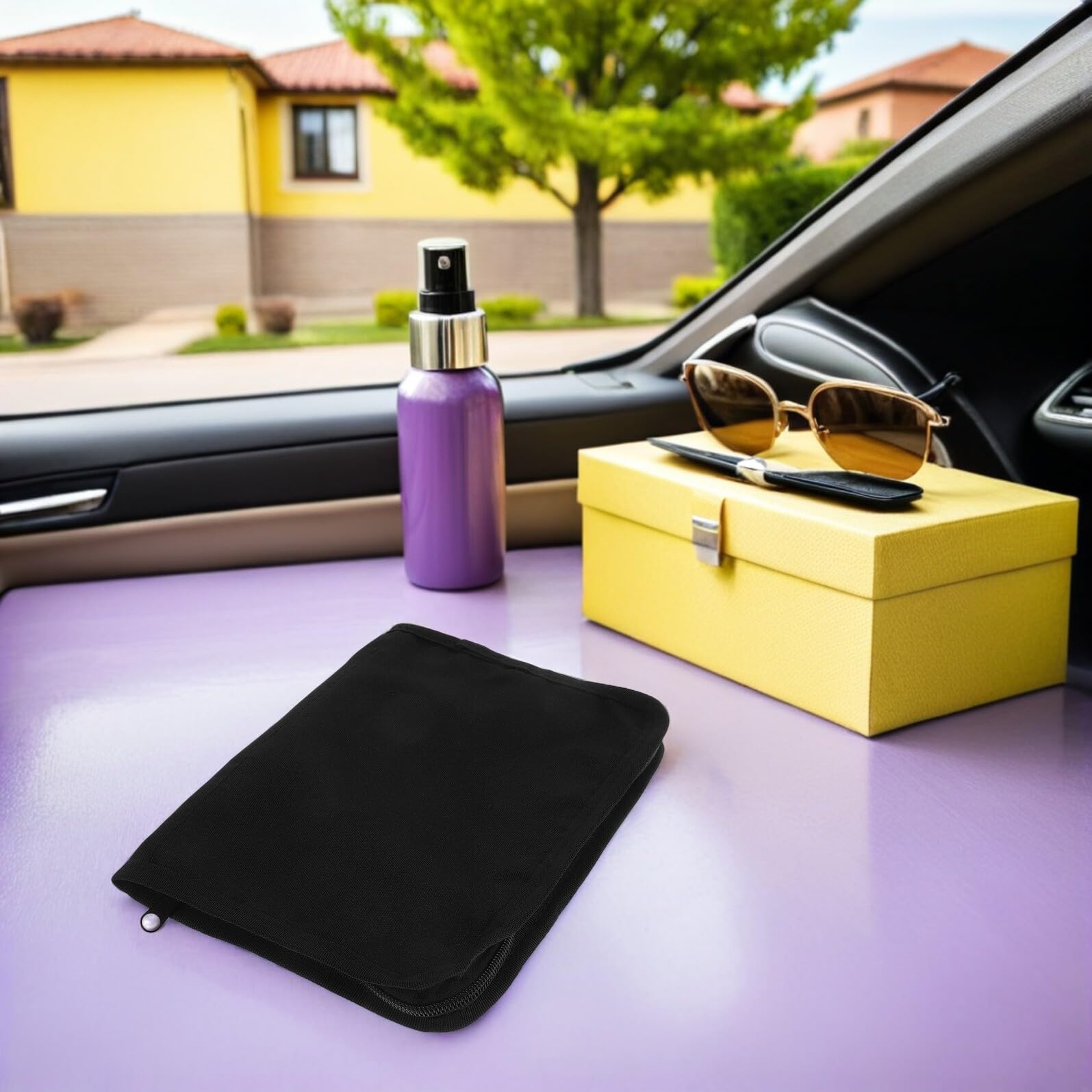 Bolsa para Documentos de Coche Organizador Portátil de Almacenamiento Multicapa Tela Oxford Negra 3 Unidades para Manual Papeles y Tarjetas de Vehículo Uso Interior
