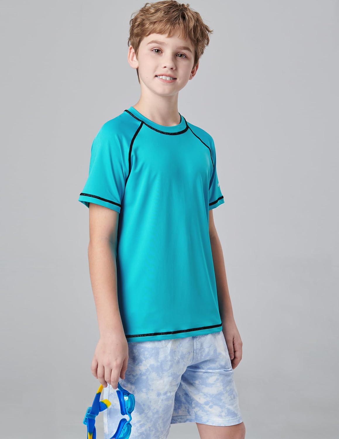 Liberty Pro 3 Pack Boys' UPF 50+ Rash Guard Short Sleeve Swim Shirts, Quick Dry UV Protection Swimwear for Kids - Image 2