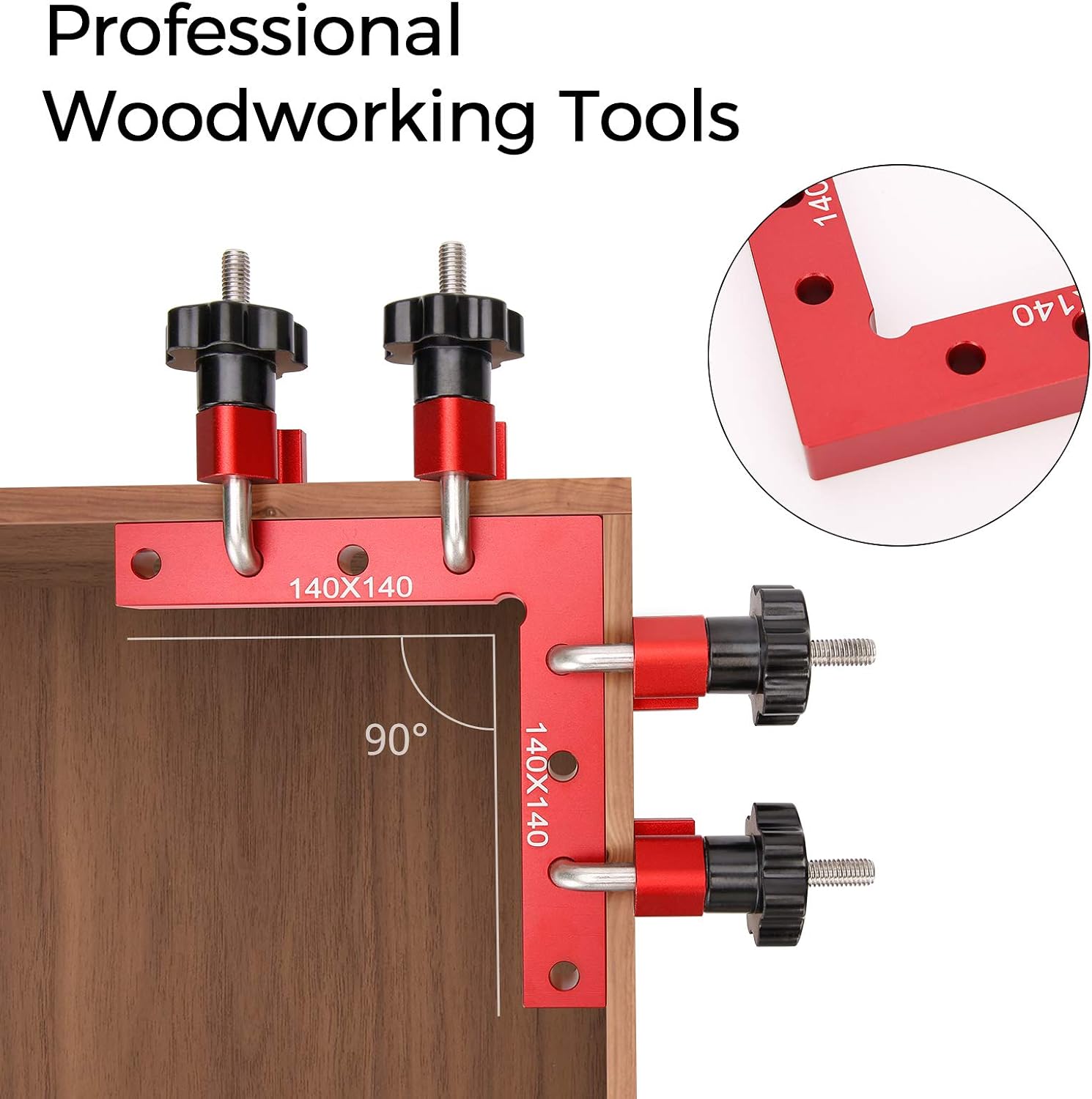 SILIVN 2Pcs 90 Degree Positioning Squares Right Angle Clamps，5.5" x 5.5"(14 x 14cm) Aluminum Alloy Woodworking Carpenter Corner Clamping Square Tool for Picture Frame Box Cabinets Drawers