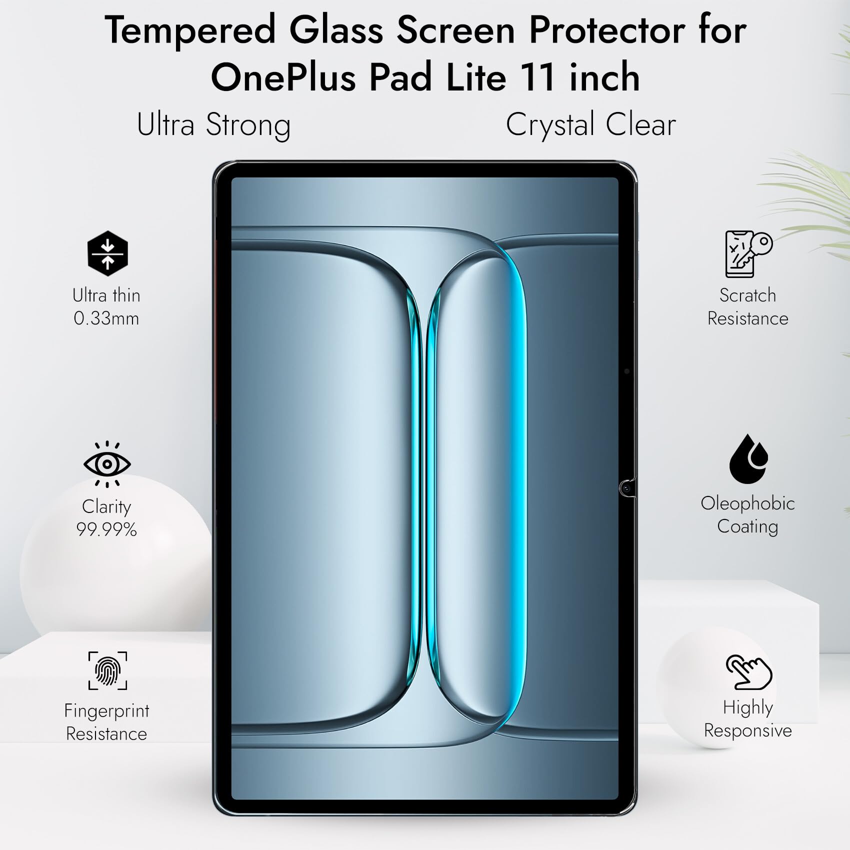 Robustrion Tempered Glass for OnePlus Pad Lite 11" Screen Protector, 1 Pack — Amazon image 3