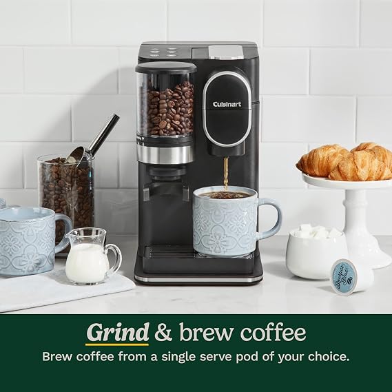 Cuisinart Single-Serve 3-Cup Grind And Brew Coffee Maker, Black