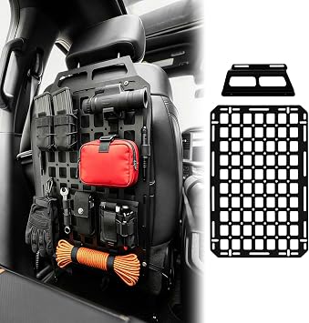 Tactical Seat Back Molle Panel Compatible with 2015-2026 Ford F150 Tactical Seat Back Organizers Rigid Molle Panel Seat Back Storage Shelf Organizer 2025 Ford F-150 Accessories One Piece