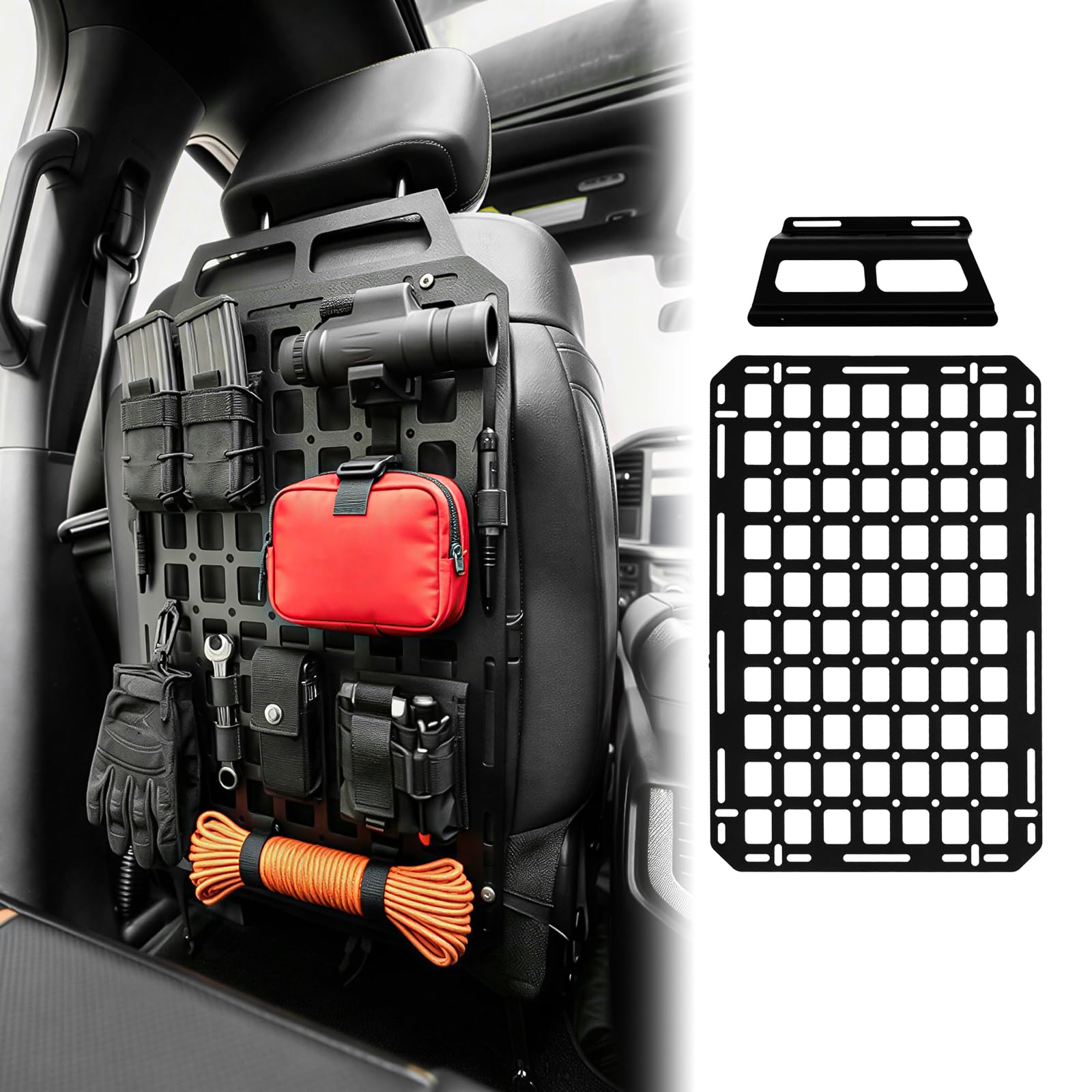 nodeldesign Tactical Bag＆FB-side mount Maxzina Tactical Seat Back Molle Panel Compatible with 2015-2026