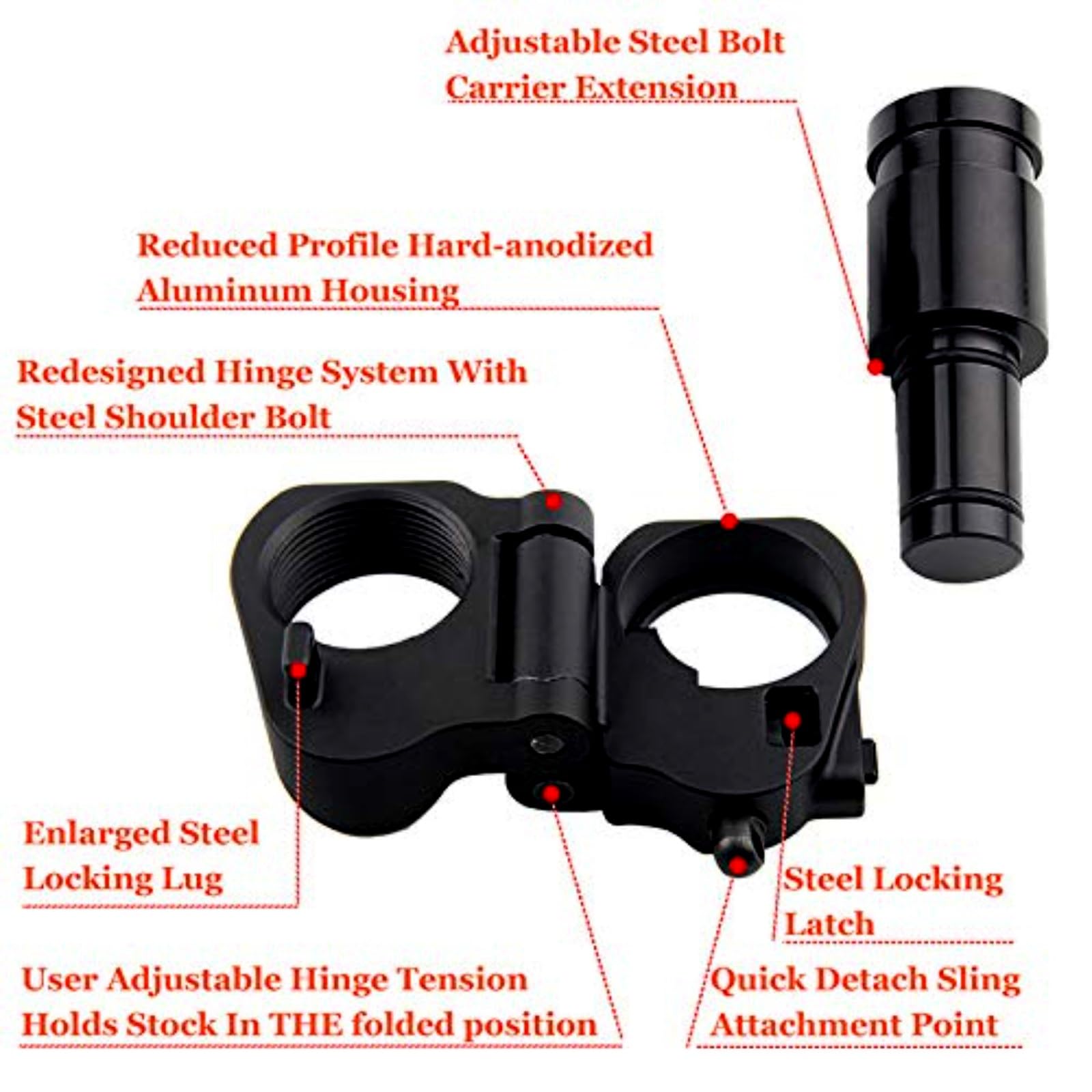 Accesorios de Caza, Adaptador de Culata Plegable para Ar Táctico, Piezas de Airsoft y Equipo de Airsoft