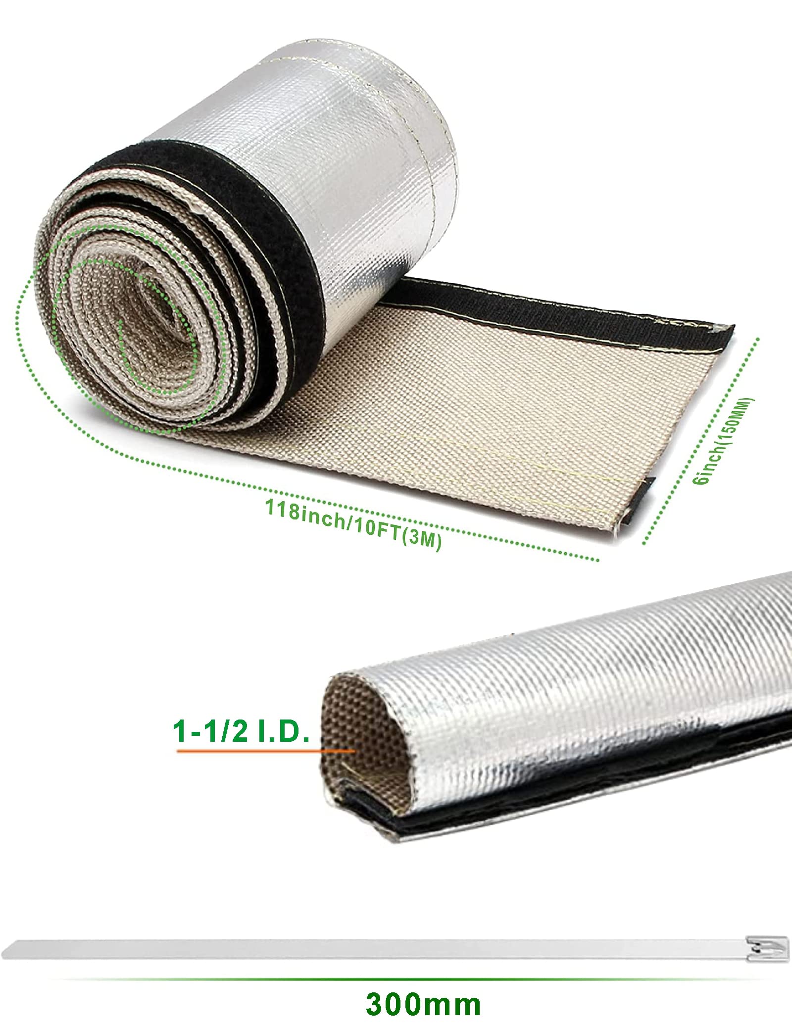 3/5" 1/2" 3/4" Wiring Heat Shield Sleeve Fuel Line Heat - Foto 7