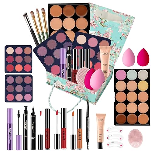 Makeup Kit for Teens Christmas Makeup Gift Set For Women,Makeup Kits For Teens Girls Gift Travel Makeup Set Eyeshadow Palette Foundation Concealer Lipgloss