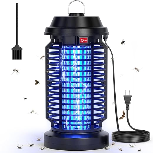YISSVIC Bug Zapper Outdoor Indoor Waterproof Electric Mosquito Lamp Fly Zapper Killer Effective 4200V Plug in for Home Patio Office Courtyard