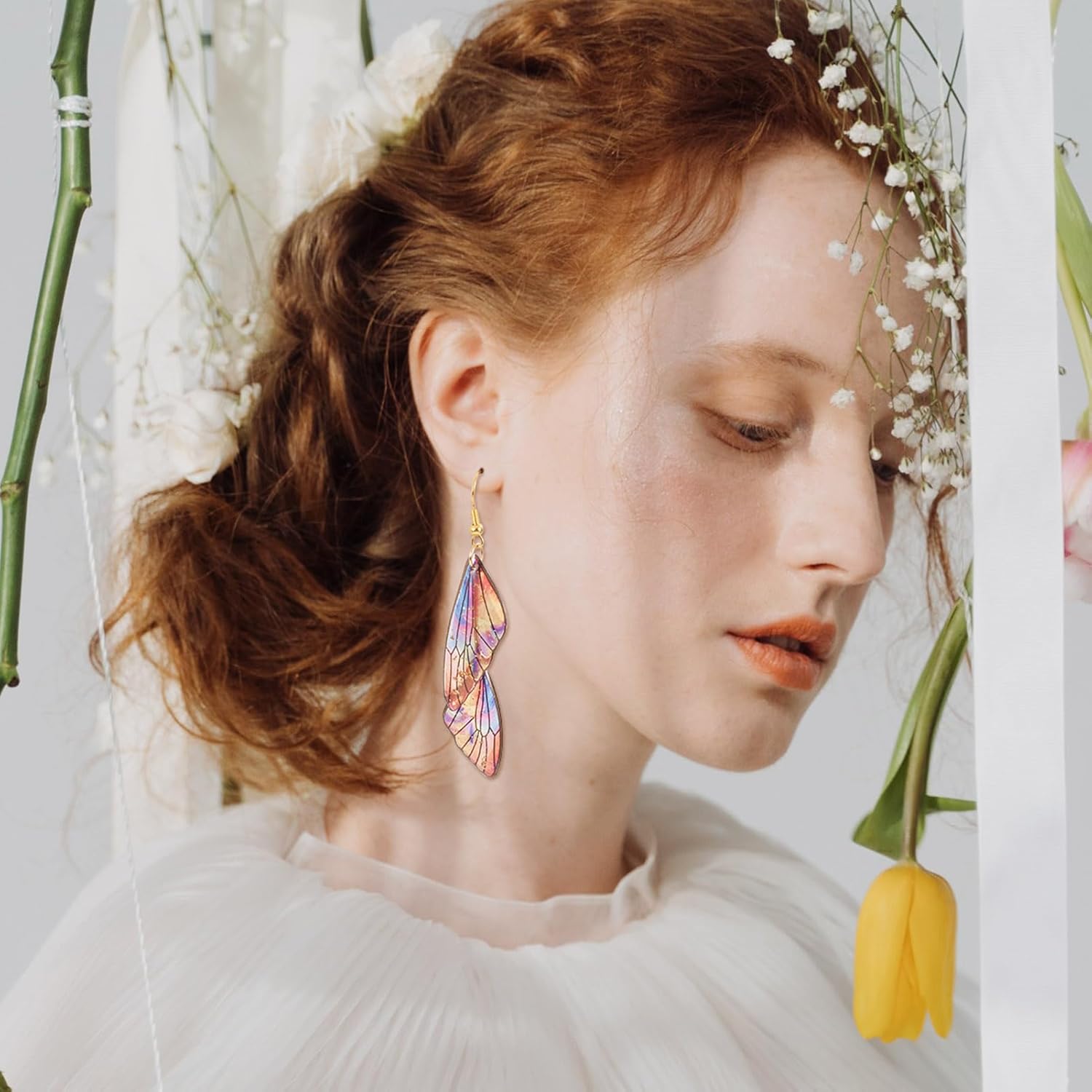 Pandahall 16Pcs Resin Butterfly Wing Charms Colorful Fairy Wing Charms Cute Animal Wing Pendants with Jump Rings Earring Hooks for Women Earring Jewelry Making - Image 5