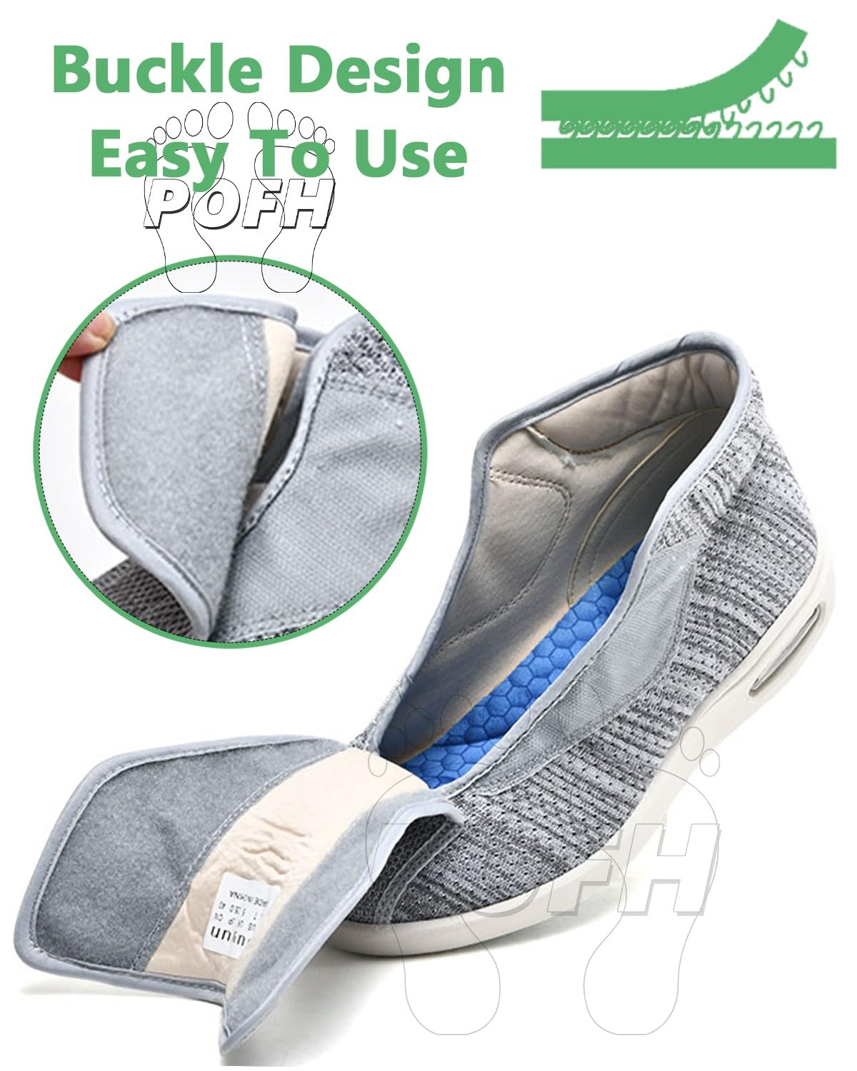 Scarpe Ortopediche Donna per diabetici da Uomo Extra Largo Regolabile Scarpe da Passeggio per gonfiore dei Piedi Ampie Larghezza Hook & Loop Scarpe sanitarie