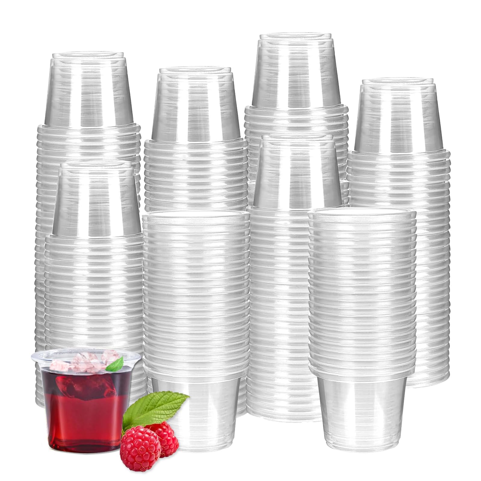 300 Bicchierini In Plastica Dura 20 Ml – Trasparenti E Riutilizzabili, Perfetti Per Degustazioni, Feste E Matrimoni