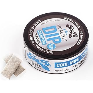 Teaza Herbal Energy Pouches, Nicotine Free, Chill with Relora Alternative Snuff Healthy Dip, Caffeine Free Crisp Minty Flavor - Cool Mint Chill (1 Puck)