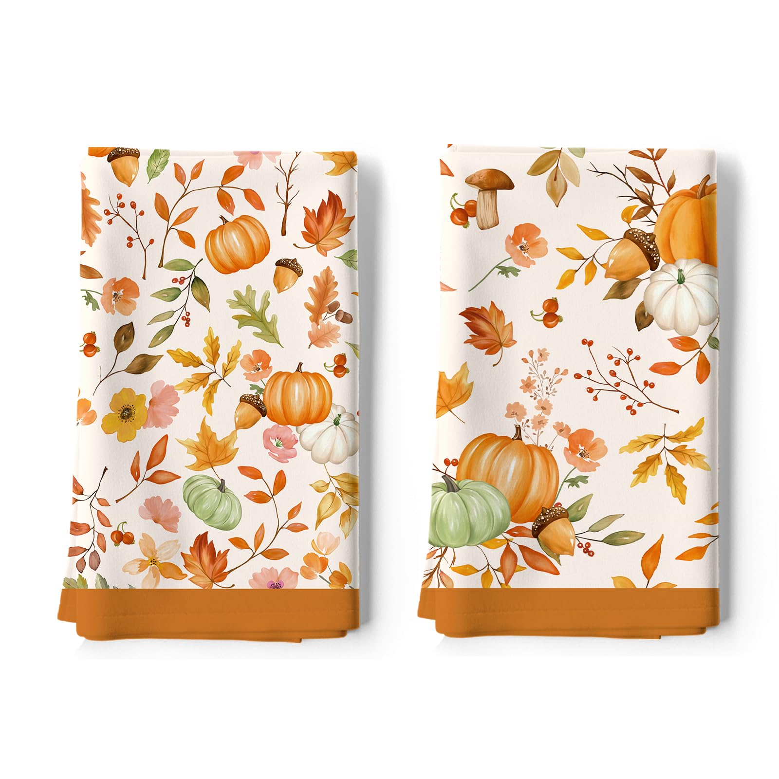 Paños de cocina de algodón de 48 x 70 cm con estampado de hojas 4
