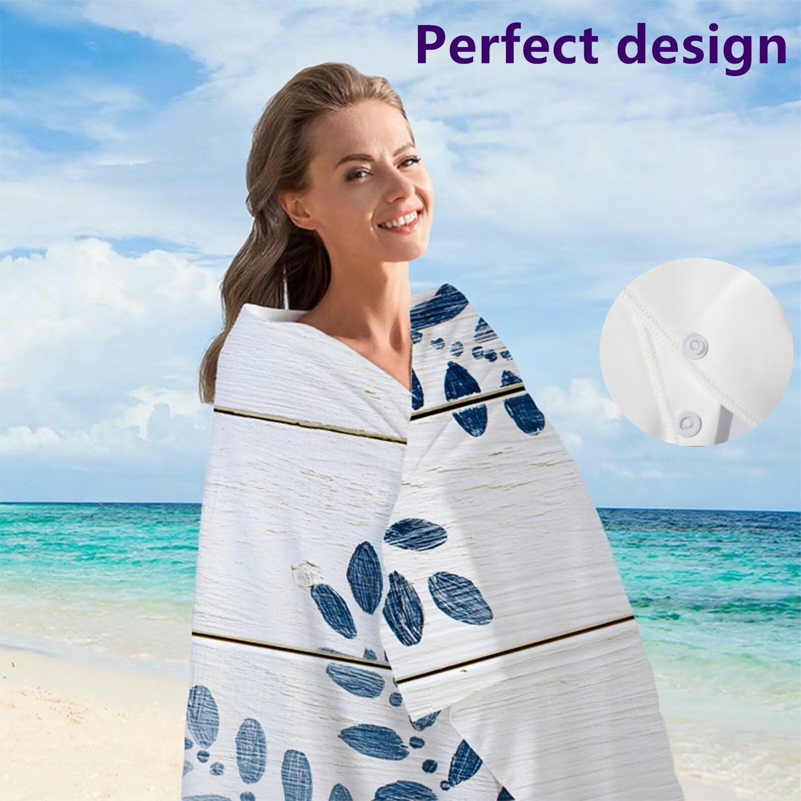 Telo Mare Microfibra 90x180 cm Telo Mare Grande, Asciugamano Palestra Assorbente Asciugatura Rapida, Asciugamano Mare Antisabbi Stuoia Spiaggia per Piscina, Campeggio, Viaggio - Piante Grigie G1-642