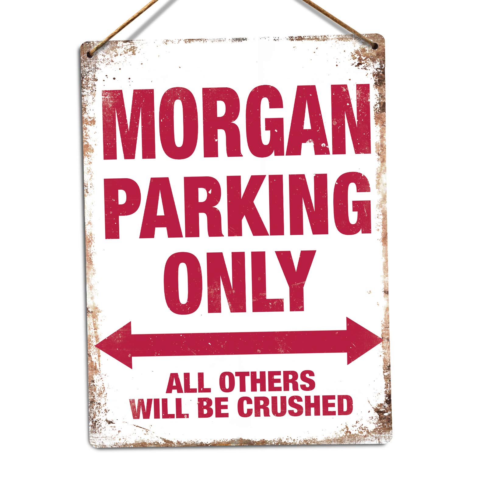 Toasted Merch Morgan Parking Only – Medium Twine | Printed Metal Wall Sign Plaque