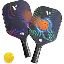 Pickleball Paddles Set of 2, 2026 USAPA Approved Fiberglass Pickle Ball Paddles with 4 Pickle Balls, Durable &Lightweight Racket for Beginners, Pros, Men, Women, Adults, Kids