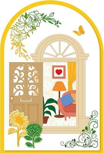 Miniatura 9 de INFUNLY Troqueles de metal para puerta, troqueles de corte de ventana para el hogar, plantillas de grabado en relieve de acero al carbono,