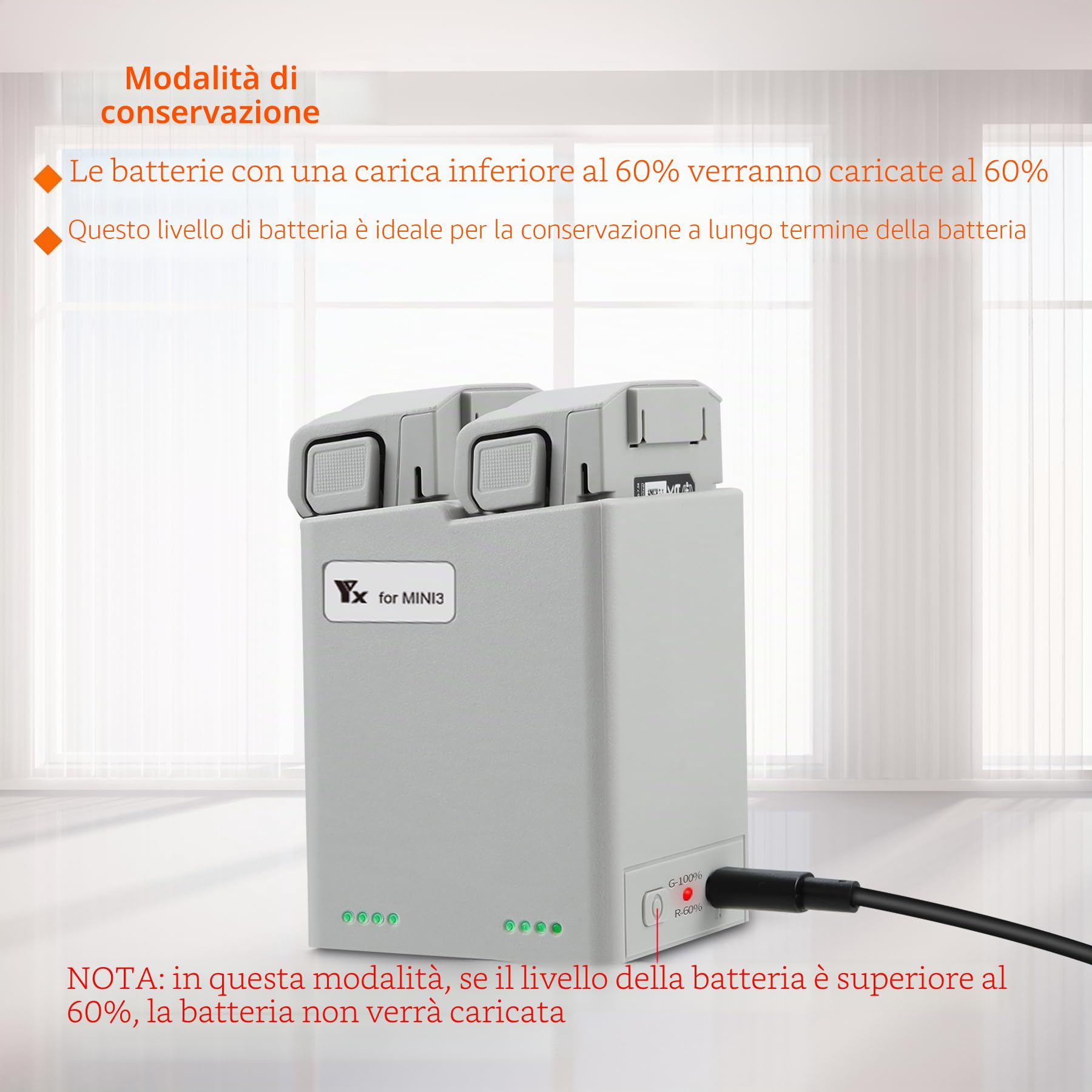 Caricabatterie per DJI Mini 3,Mini 4/3 Pro Drone, Stazione di Ricarica a Due Vie, Ricarica 2 Batterie Sequenza, Caricatore Carica Batteria Accessori