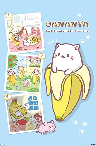 Trends International Bananya - Póster de collage de pared, 34 pulgadas de largo x 22.4 pulgadas, versión sin marco