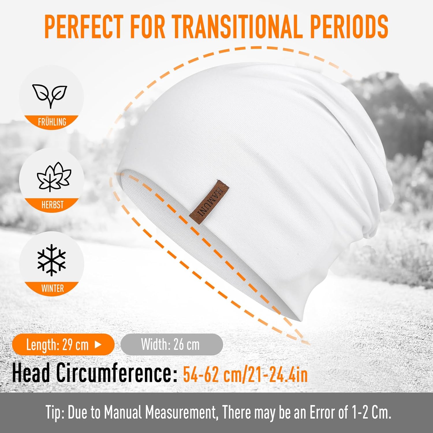 Slouchy Beanie for Women Cotton Beanies Hats Men Lightweight Soft Chemo Headwear Warm Skull Cap for All Seasons
