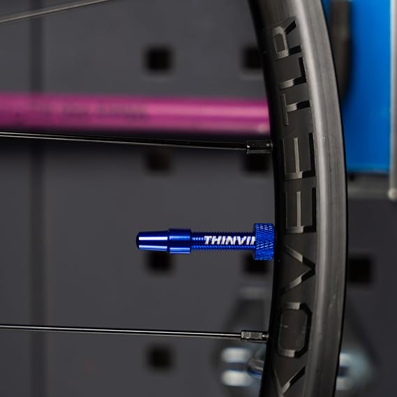 Thinvik Upgraded Presta Tubeless Valve Stem 48/65/85mm, Super Light Presta Valve Stem Kit for Tubeless Tires (Valve Stem Cap + Valve Core Removal Tool Included)- Diverse Color and Size Options(Pair)
