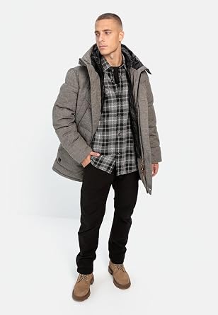 camel active Men's Coat with Removable Hood Lining