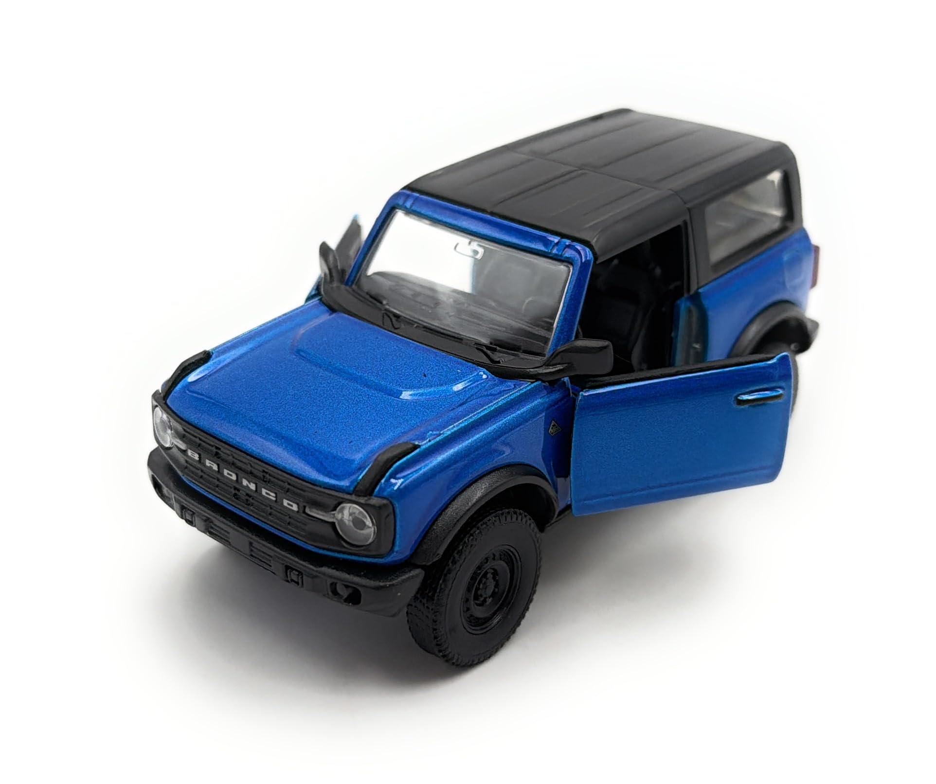 Toi-Toys Welly Ford Bronco Black Diamond model car, miniature vehicle, scale 1:39 / length 12cm, blue