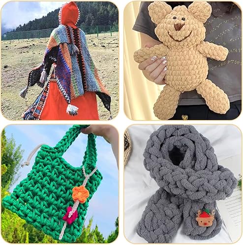 Miniatura 7 de Aguja de ganchillo de 0.472 pulgadas, ganchos de ganchillo grandes para hilo grueso, agujas de tejer ergonómicas para principiantes y ganchillo