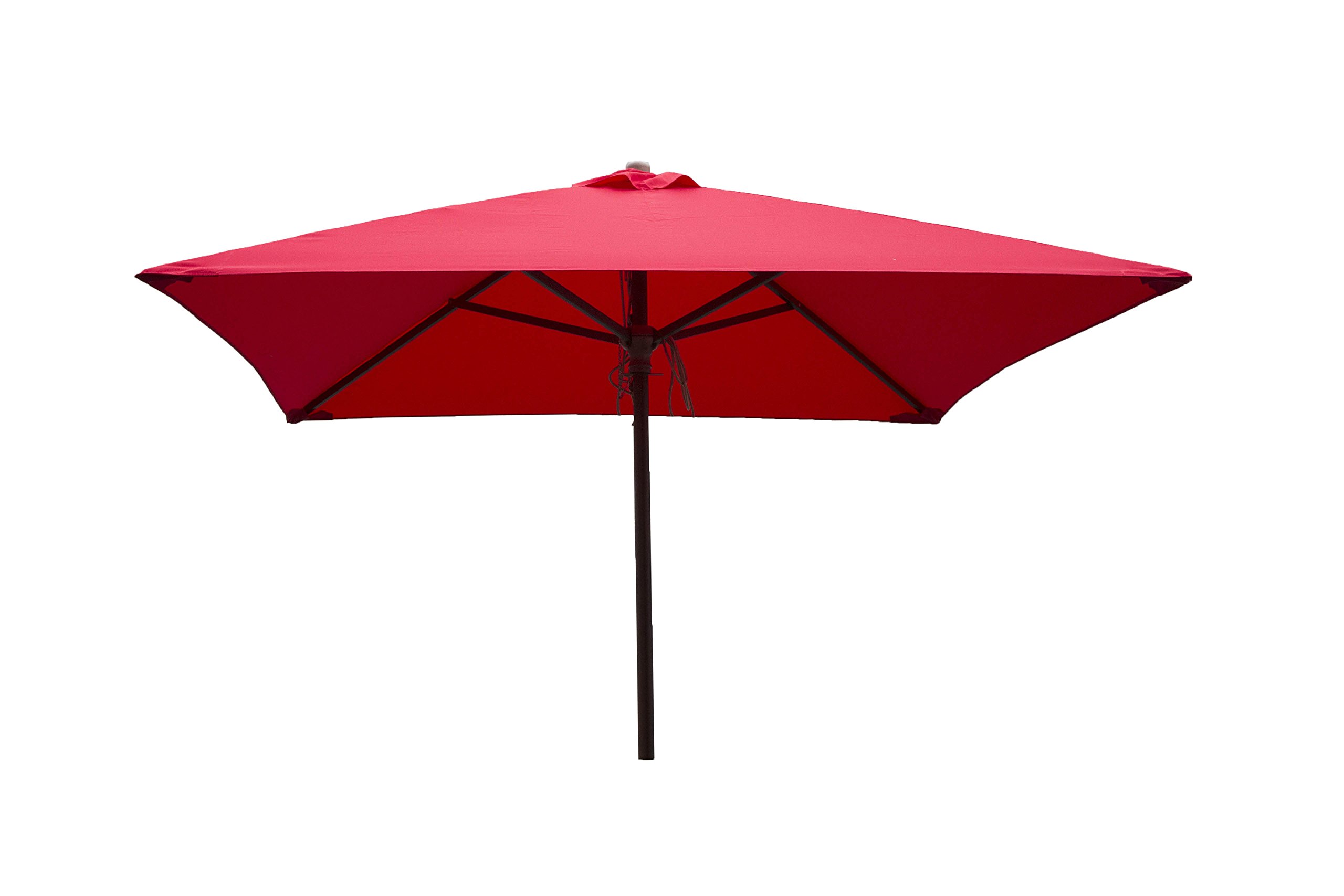 Photo 1 of Heininger 1236 DestinationGear 6.5' Square Red Classic Wood Patio Umbrella