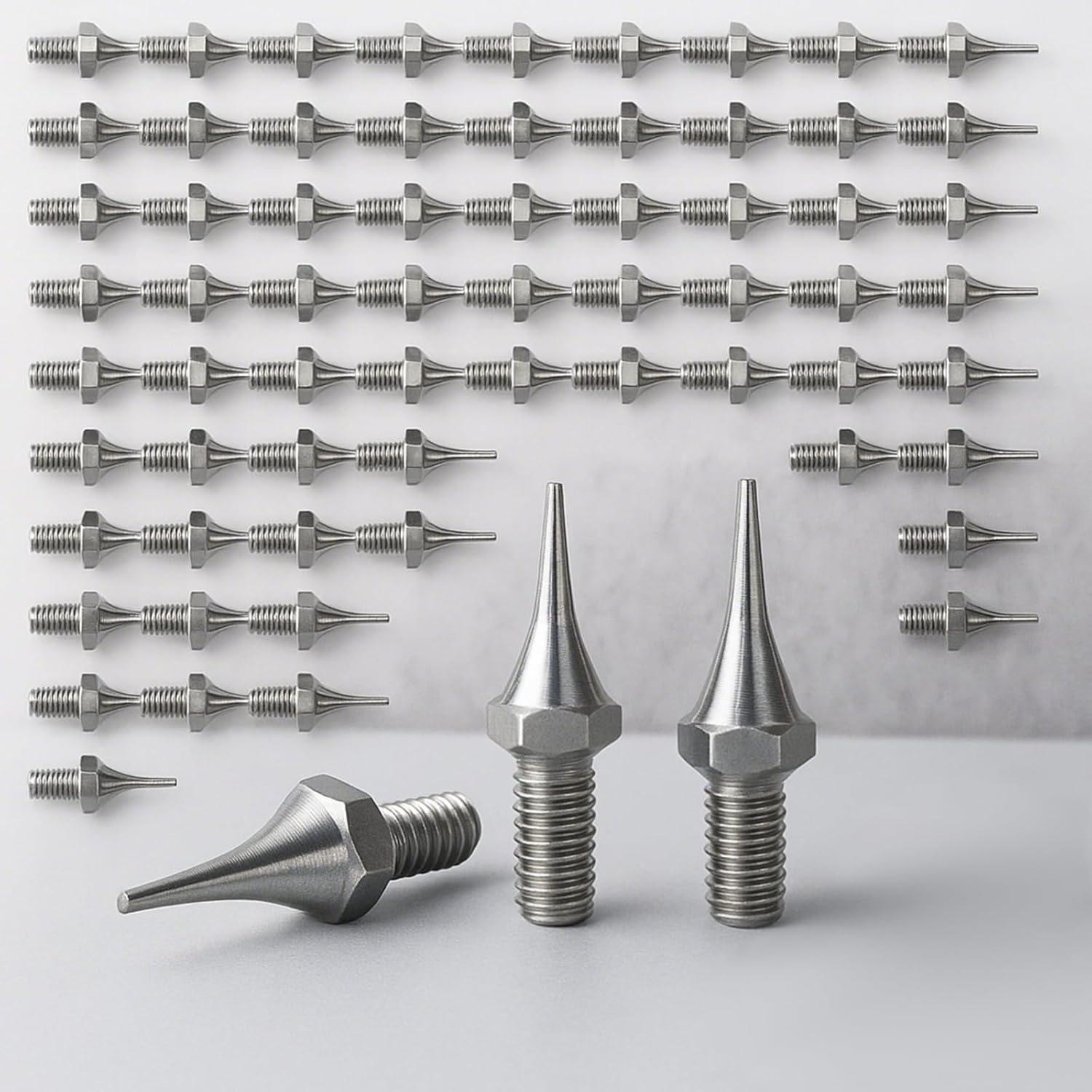 Shimeyao 64 Pcs Epoxy Shoes Spikes, Shoe Studs Replacement Spikes Sharp Spiked for Floor Coating Works