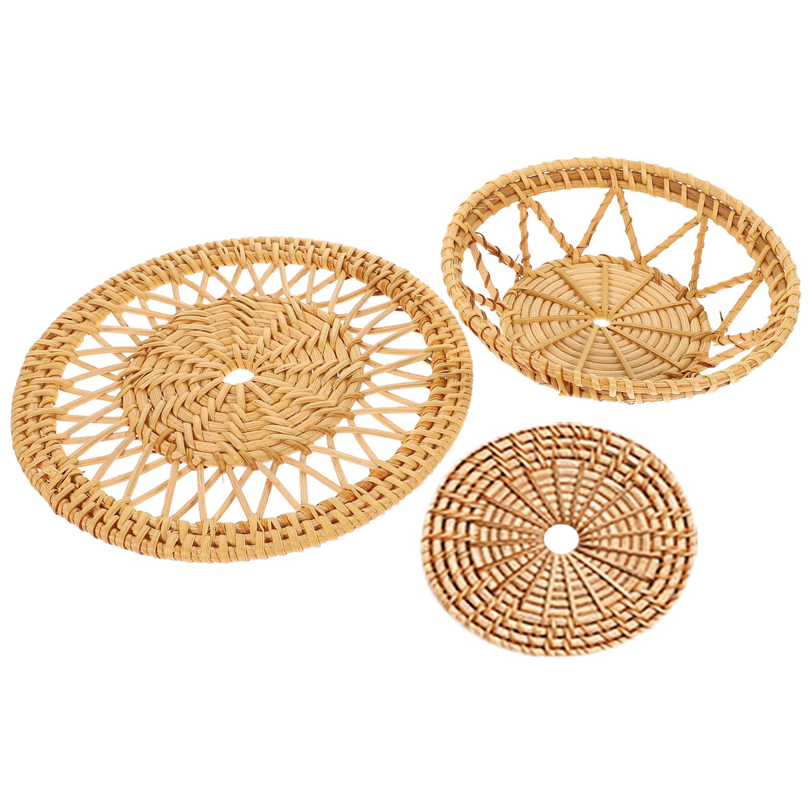 Cestas de pared tejidas en fibra natural con acabado bohemio artesanal