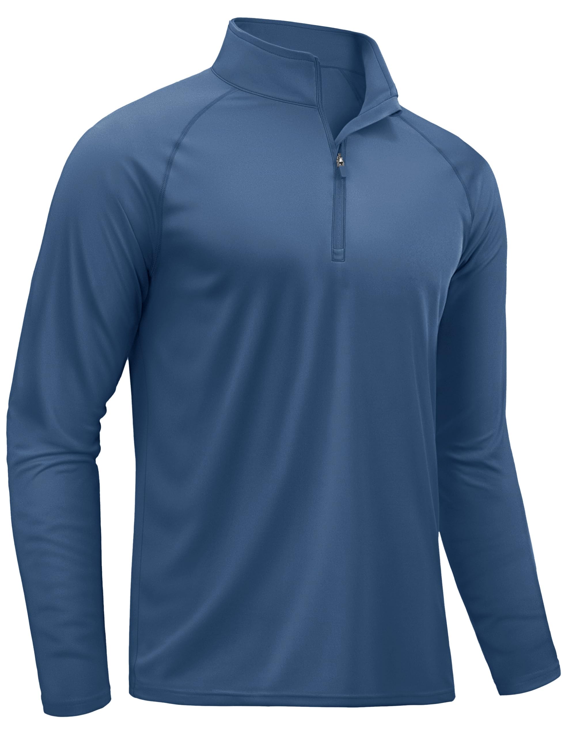 TACVASEN Herren UV-Schutz 1/4 Reißverschluss Langarm Rashguard UPF 50+ Longsleeve Sportshirts Langarmshirts