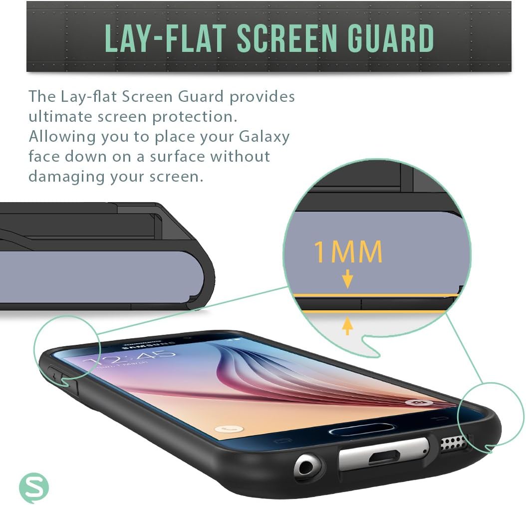 Smartish Galaxy S6 Wallet Case - Wallet Slayer Vol. 1 - Ultra Slim Protective Wallet Cover - (Silk) - Black Onyx