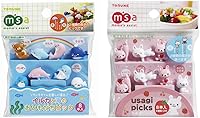 Vista 1 de Torune Mama's Assist - Púas de comida Bento para almuerzo, 8 piezas, animales marinos, juego de conejo de 8 piezas