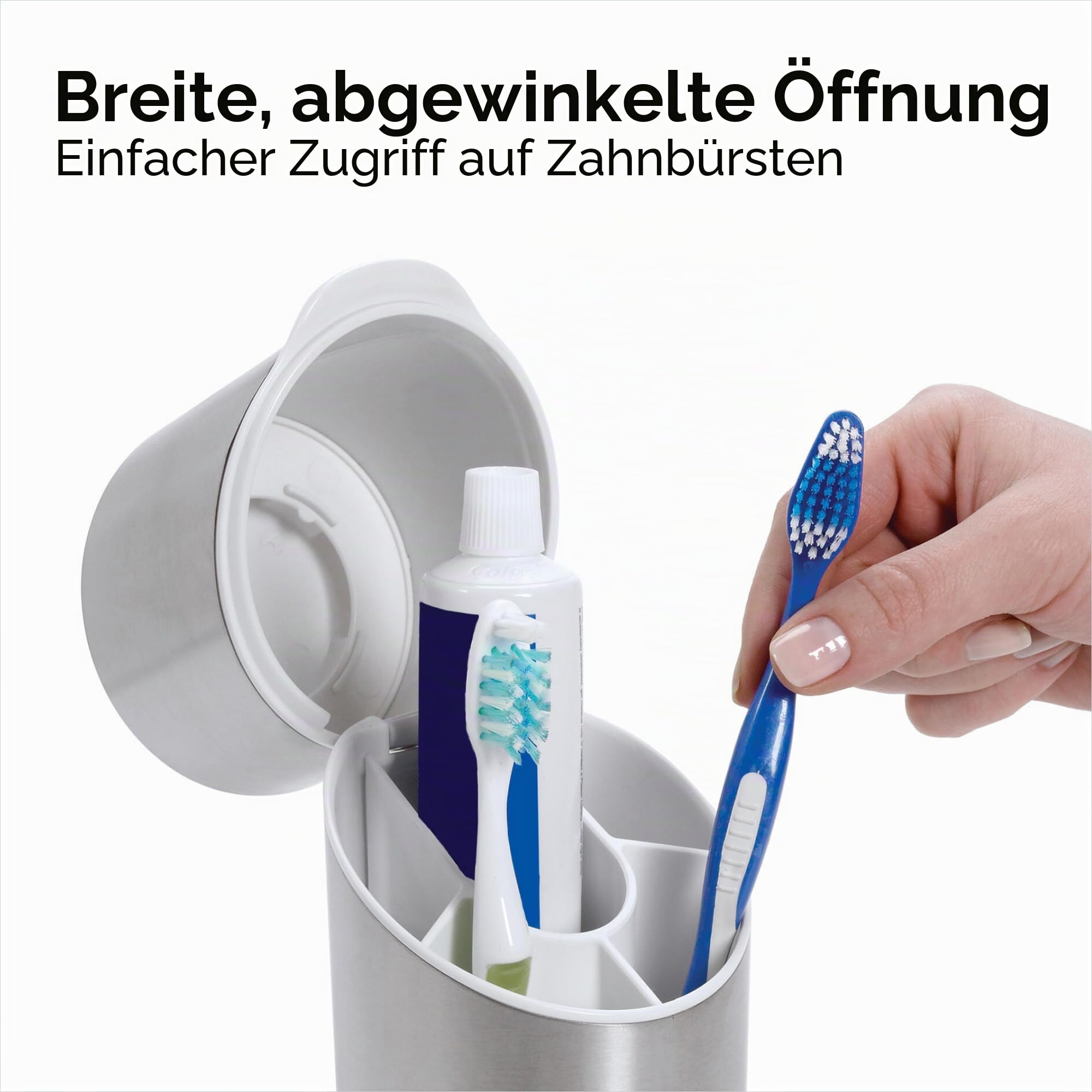 OXO Good Grips Zahnbürsten-Organizer aus Edelstahl, 24 cm
