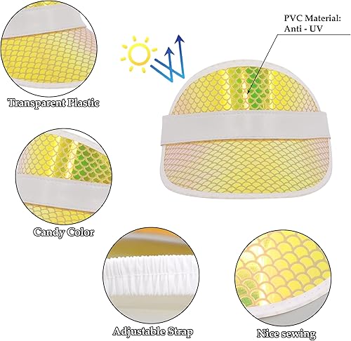 Miniatura 33 de Surkat Viseras solares transparentes de plástico con protección UV, sombrero para la cabeza, sombrero para golf, tenis, playa, ciclismo 1 paquete