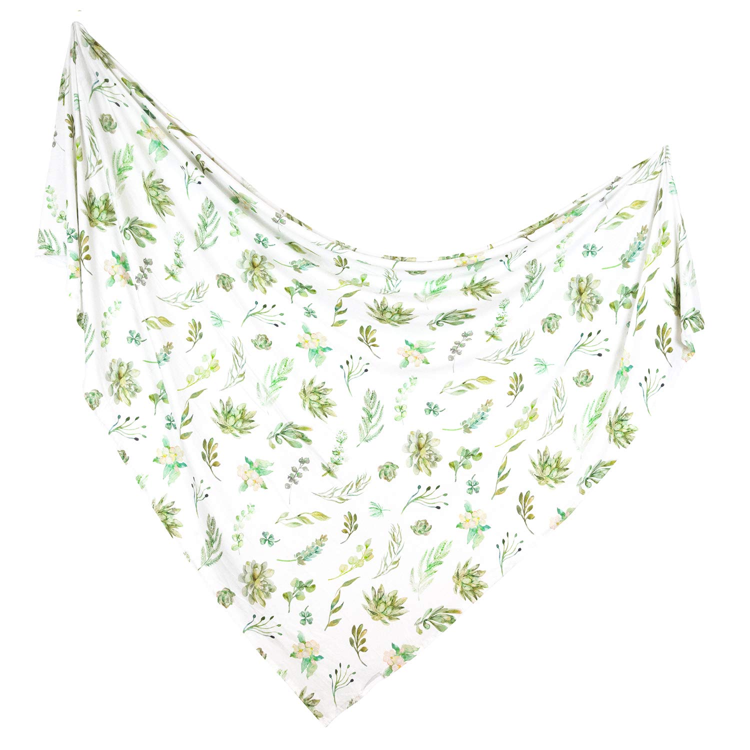 – Swaddle Blanket – Viscose Made from Bamboo Soft Baby Blanket for Baby Boy/Girl – Stretchy Newborn Baby Wrap – Nursery Receiving Blanket – Gender Neutral – 47” x 47” (Succulents Print)