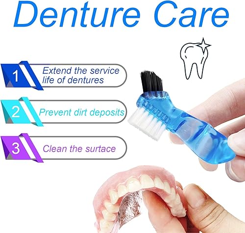Miniatura 3 de Keedolla 2 Pack de lindos vasos para prótesis dental, contenedor de baño para remojar dientes falsos, contenedor de almacenamiento para prótesis