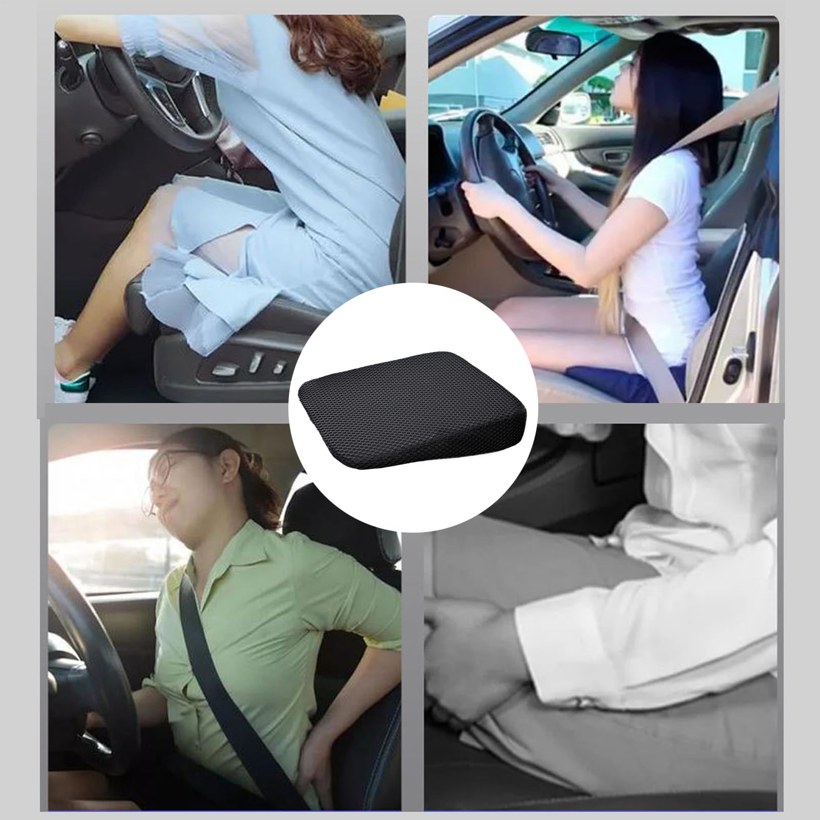 Rehausseur de qualité supérieure pour adulte – Siège de voiture épais antidérapant pour conducteurs courts | Design ergonomique pour soulager la fatigue du coccyx – Coussin portable pour camion, VUS