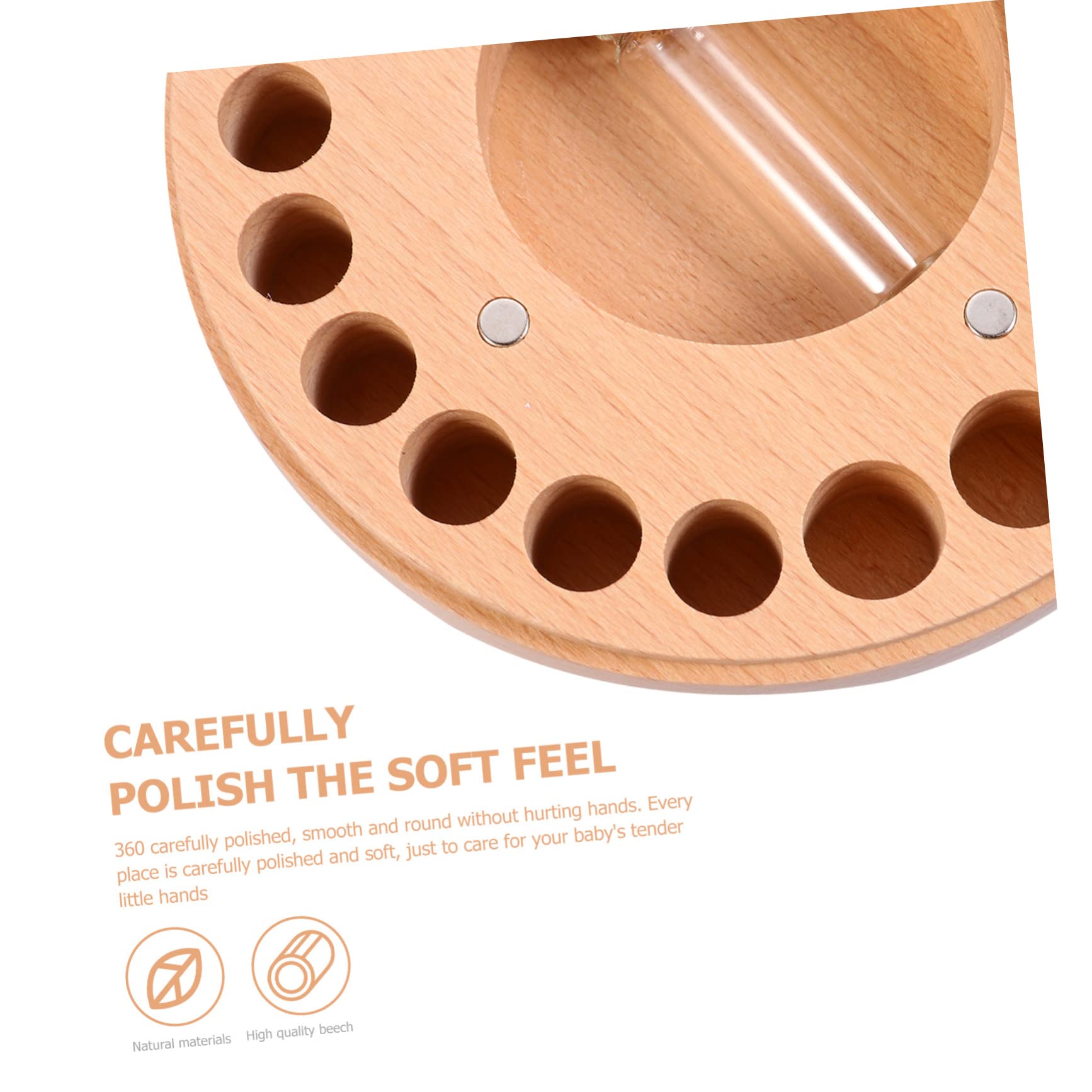 Caja de Recuerdos para Dientes de Leche de Madera, Tabla de Dientes, para Niños y Bebés, Adecuado para Casa y Año