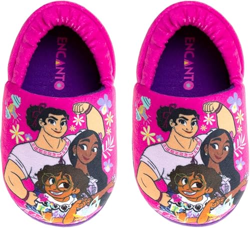 DISNEY Pantuflas de princesa Encanto Cenicienta Ariel Jasmine Tianna para niñas, ligeras, cálidas, cómodas, suaves, Aline Girls (niños pequeños)